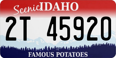 ID license plate 2T4592O