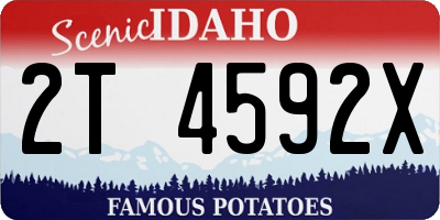 ID license plate 2T4592X