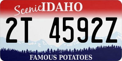 ID license plate 2T4592Z