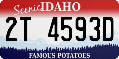 ID license plate 2T4593D