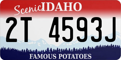 ID license plate 2T4593J