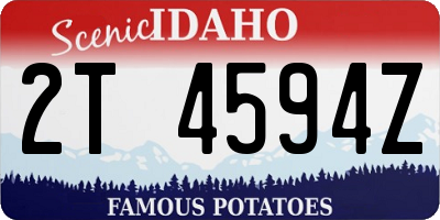 ID license plate 2T4594Z
