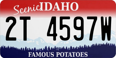 ID license plate 2T4597W