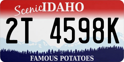 ID license plate 2T4598K