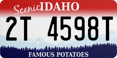 ID license plate 2T4598T