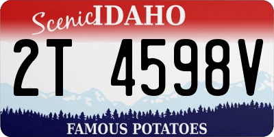 ID license plate 2T4598V