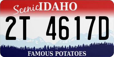 ID license plate 2T4617D