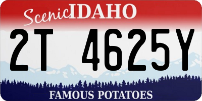 ID license plate 2T4625Y