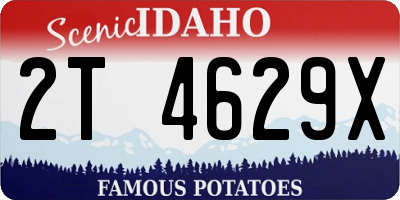 ID license plate 2T4629X