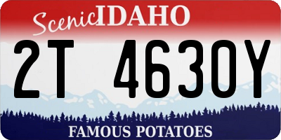 ID license plate 2T4630Y