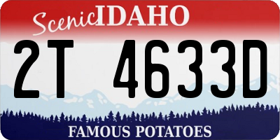 ID license plate 2T4633D