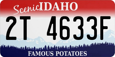 ID license plate 2T4633F