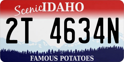 ID license plate 2T4634N