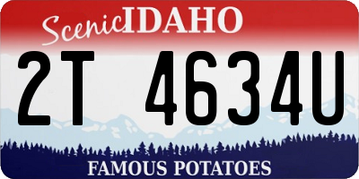 ID license plate 2T4634U