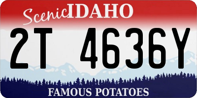 ID license plate 2T4636Y