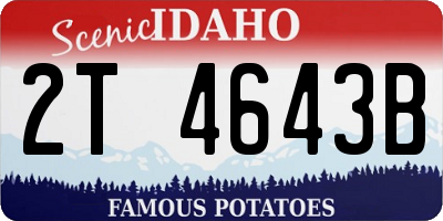 ID license plate 2T4643B