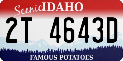 ID license plate 2T4643D