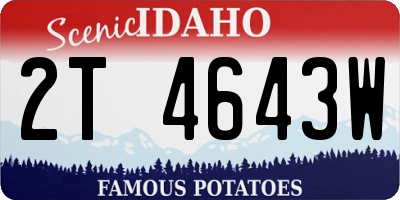 ID license plate 2T4643W