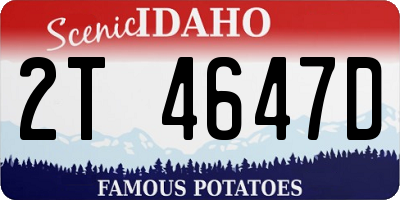 ID license plate 2T4647D