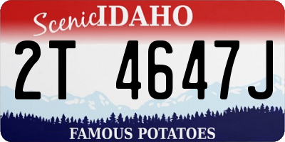 ID license plate 2T4647J