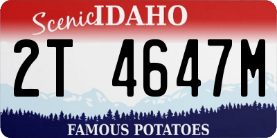 ID license plate 2T4647M