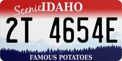 ID license plate 2T4654E