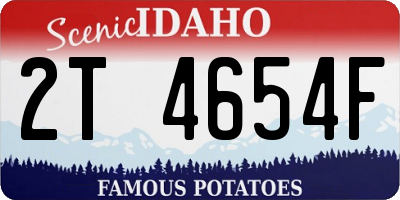 ID license plate 2T4654F