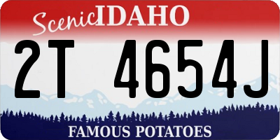 ID license plate 2T4654J