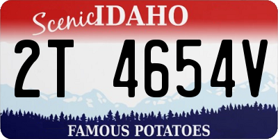 ID license plate 2T4654V