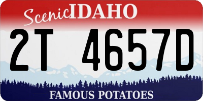 ID license plate 2T4657D