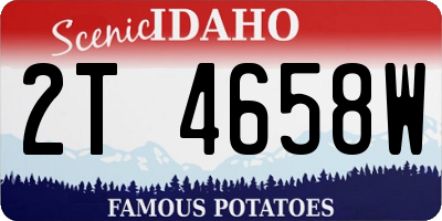 ID license plate 2T4658W