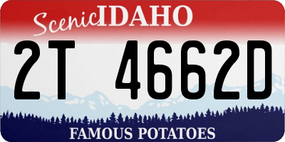 ID license plate 2T4662D