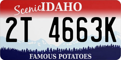 ID license plate 2T4663K