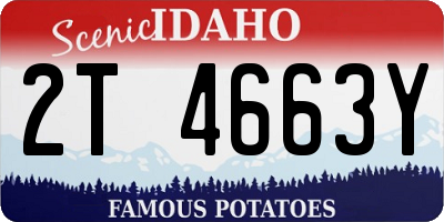 ID license plate 2T4663Y