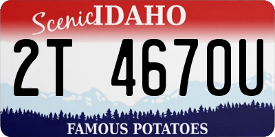 ID license plate 2T4670U