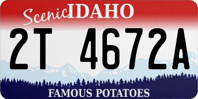 ID license plate 2T4672A