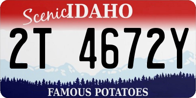 ID license plate 2T4672Y