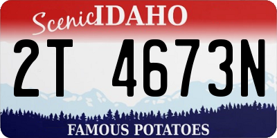 ID license plate 2T4673N