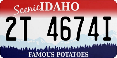 ID license plate 2T4674I