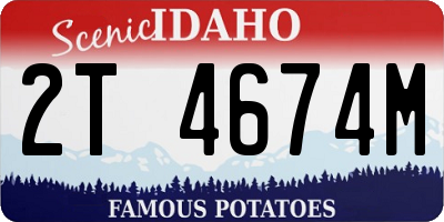 ID license plate 2T4674M