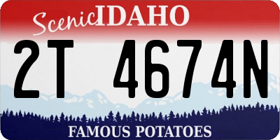 ID license plate 2T4674N