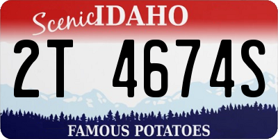 ID license plate 2T4674S