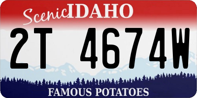 ID license plate 2T4674W