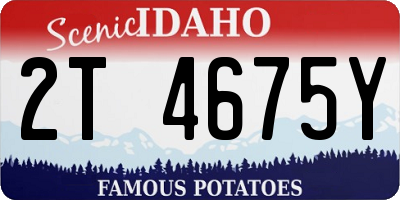 ID license plate 2T4675Y