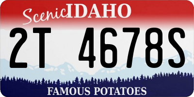 ID license plate 2T4678S