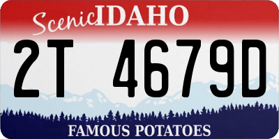 ID license plate 2T4679D