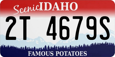 ID license plate 2T4679S