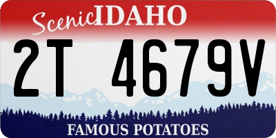 ID license plate 2T4679V