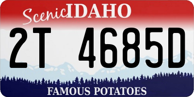 ID license plate 2T4685D