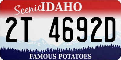 ID license plate 2T4692D